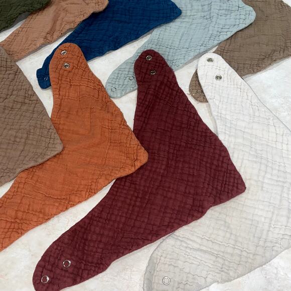 Soft Absorbent Muslin Baby Bandana Drool Bibs (12 Pack) 100% Cotton - Picture 3 of 5